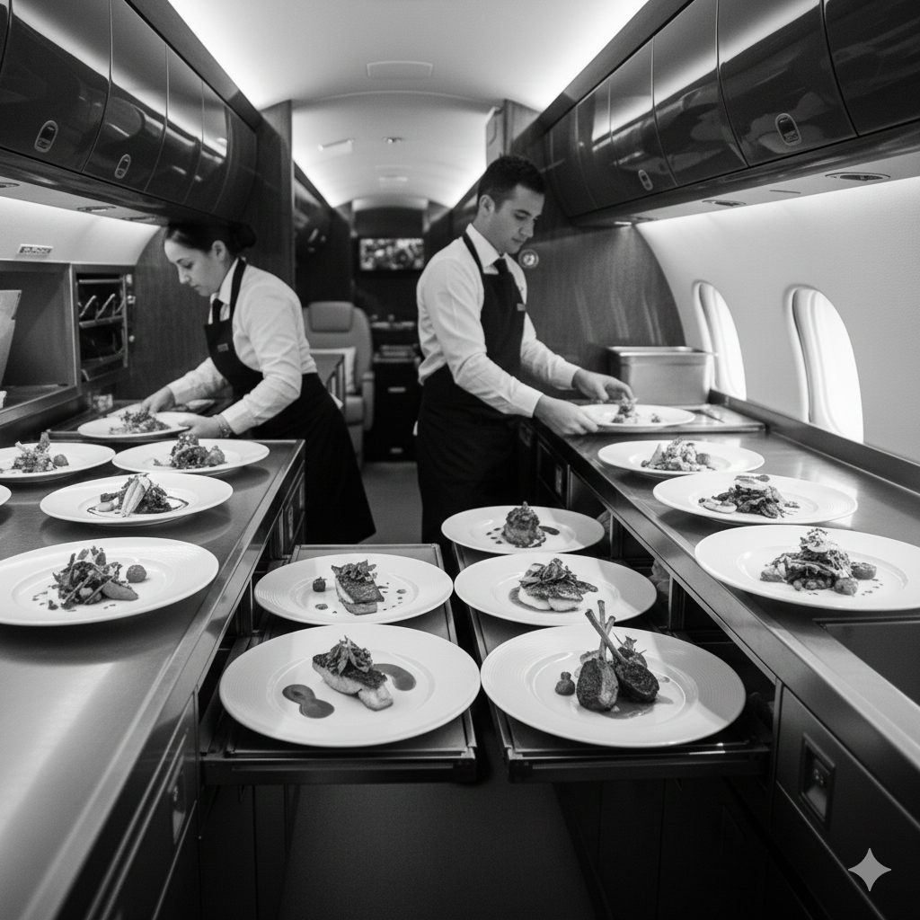 Event and group catering for corporate aviation